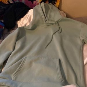 shein mint green floral hoodie size m